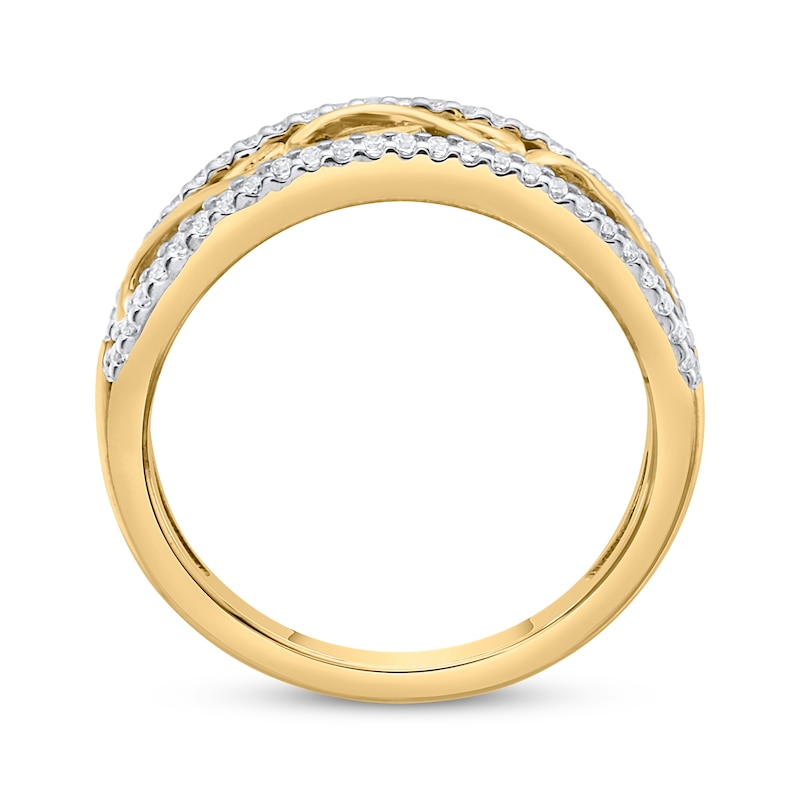 Main Image 3 of Round-Cut Diamond Heart Infinity Ring 1/4 ct tw 10K Yellow Gold