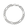 Thumbnail Image 1 of Diamond-Cut Solid Figaro Chain Bracelet 7.2mm Sterling Silver 8.5&quot;