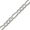 Thumbnail Image 2 of Diamond-Cut Solid Figaro Chain Bracelet 7.2mm Sterling Silver 8.5&quot;