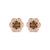 Thumbnail Image 2 of Le Vian Chocolate Diamond Flower Stud Earrings 1/2 ct tw 14K Strawberry Gold