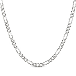 Diamond-Cut Solid Figaro Chain Necklace 5.6mm Sterling Silver 22&quot;
