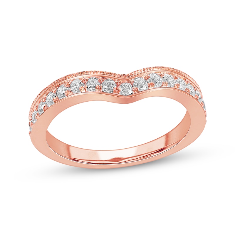 Main Image 1 of Diamond Milgrain Contour Band 3/8 ct tw 14K Rose Gold