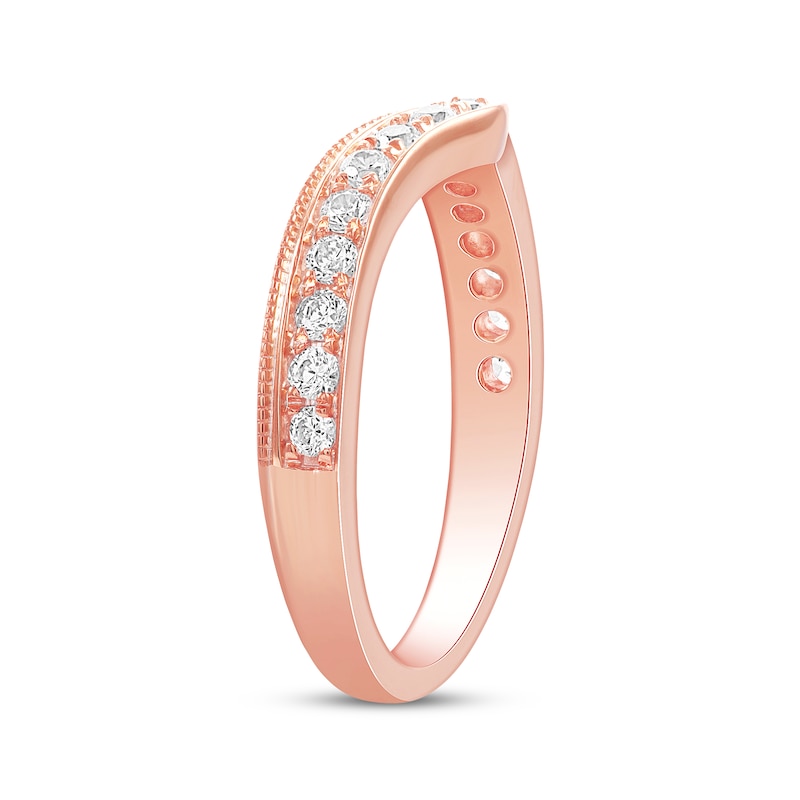 Main Image 2 of Diamond Milgrain Contour Band 3/8 ct tw 14K Rose Gold