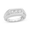 Thumbnail Image 0 of Men's Diamond Stepped Asymmetric Wedding Band 1 ct tw 10K White Gold