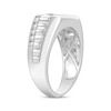 Thumbnail Image 1 of Men's Diamond Stepped Asymmetric Wedding Band 1 ct tw 10K White Gold
