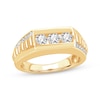 Thumbnail Image 1 of Men's Diamond Stepped Asymmetric Wedding Band 1 ct tw 10K Yellow Gold