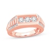 Thumbnail Image 1 of Men's Diamond Rectangle Stepped Wedding Band 1-1/4 ct tw 10K Rose Gold