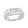 Thumbnail Image 1 of Men's Diamond Rectangle Stepped Wedding Band 1-1/4 ct tw 10K White Gold