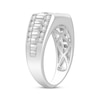 Thumbnail Image 2 of Men's Diamond Rectangle Stepped Wedding Band 1-1/4 ct tw 10K White Gold