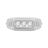 Thumbnail Image 3 of Men's Diamond Rectangle Stepped Wedding Band 1-1/4 ct tw 10K White Gold