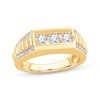 Thumbnail Image 1 of Men's Diamond Rectangle Stepped Wedding Band 1-1/4 ct tw 10K Yellow Gold