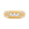 Thumbnail Image 3 of Men's Diamond Rectangle Stepped Wedding Band 1-1/4 ct tw 10K Yellow Gold