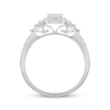 Thumbnail Image 2 of Princess-Cut Quad Multi-Diamond Cushion Frame Promise Ring 1/10 ct tw Sterling Silver