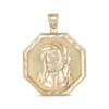 Thumbnail Image 1 of Men's Diamond-Cut Octagon Jesus Charm 10K Yellow Gold