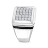 Thumbnail Image 2 of Men's Black & White Diamond Grid Ring 3/4 ct tw 14K White Gold