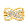 Thumbnail Image 2 of Diamond Multi-Row Crossover Ring 1/4 ct tw 10K Yellow Gold