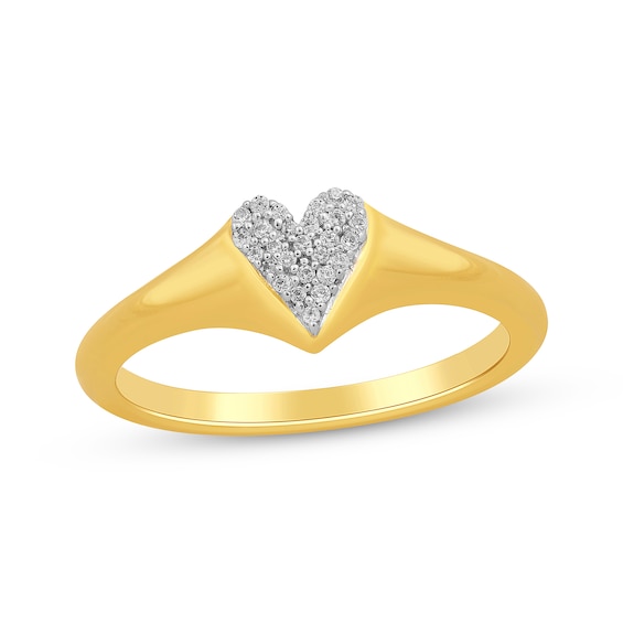 Diamond Sculpted Heart Ring 1/20 ct tw 10K Yellow Gold