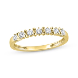 Diamond Infinity Symbol Stackable Ring 1/4 ct tw 10K Yellow Gold