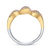 Thumbnail Image 2 of Diamond Faux Stack Wavy Twist Ring 1/10 ct tw 10K Tri-Tone Gold