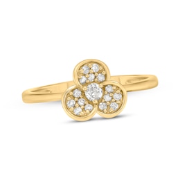 Diamond Trefoil Ring 1/5 ct tw 10K Yellow Gold