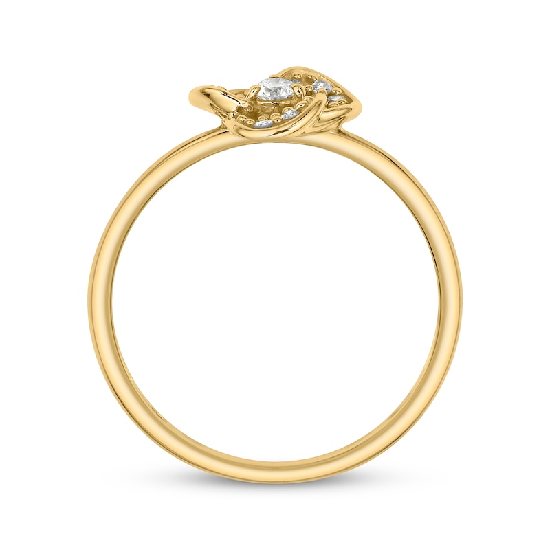Diamond Trefoil Ring 1/5 ct tw 10K Yellow Gold