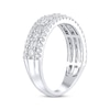 Thumbnail Image 2 of Baguette & Round-Cut Diamond Three-Row Anniversary Ring 1 ct tw 14K White Gold