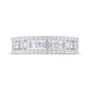 Thumbnail Image 3 of Baguette & Round-Cut Diamond Three-Row Anniversary Ring 1 ct tw 14K White Gold