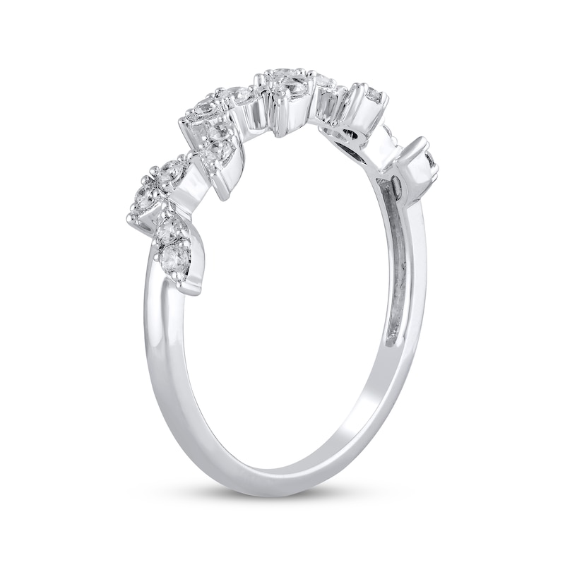 Main Image 2 of Diamond Leaves Contour Ring 1/4 ct tw 14K White Gold