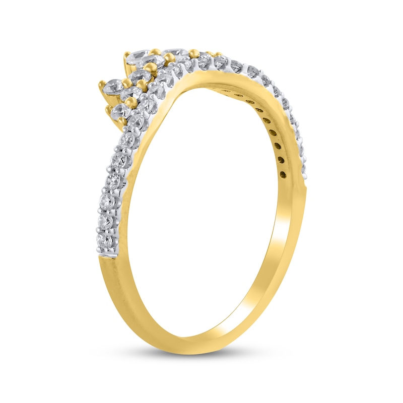 Main Image 2 of Diamond Tiara Contour Ring 1/2 ct tw 14K Yellow Gold