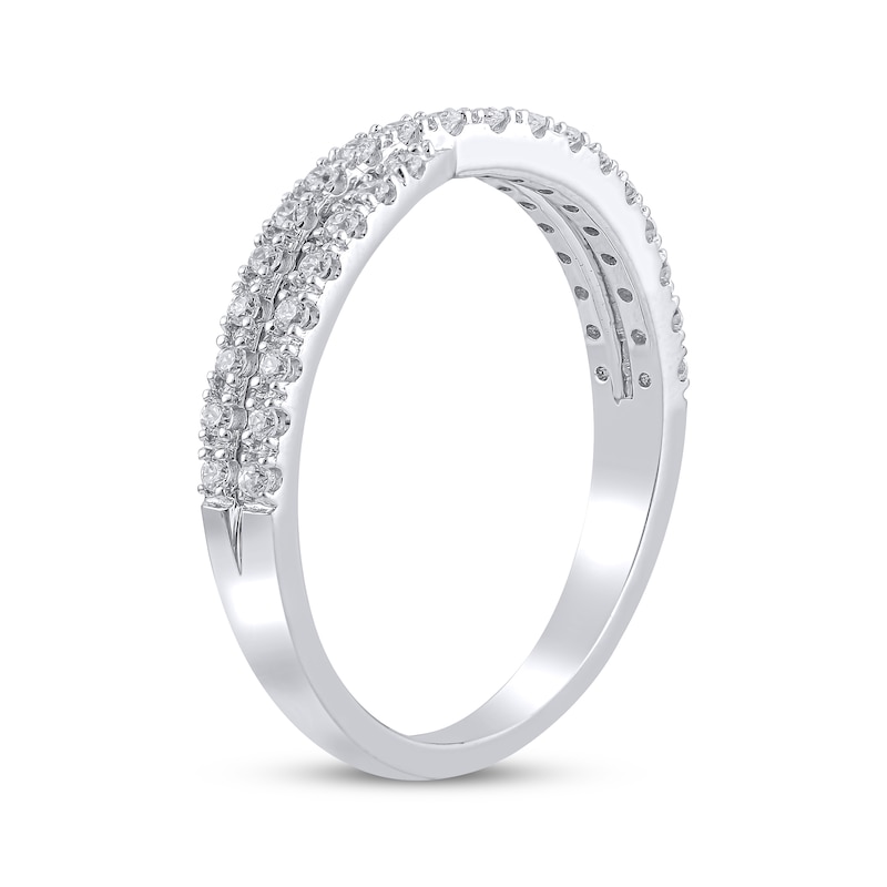 Main Image 2 of Diamond Contour Crossover Ring 1/4 ct tw 14K White Gold