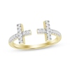 Thumbnail Image 1 of Diamond Deconstructed Cross Ring 1/6 ct tw 10K Yellow Gold