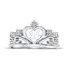 Thumbnail Image 2 of Diamond Accent Quinceañera Heart Ring 10K White Gold