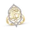 Thumbnail Image 0 of Diamond Quinceañera Arabesque Frame Ring 1/10 ct tw 10K Yellow Gold