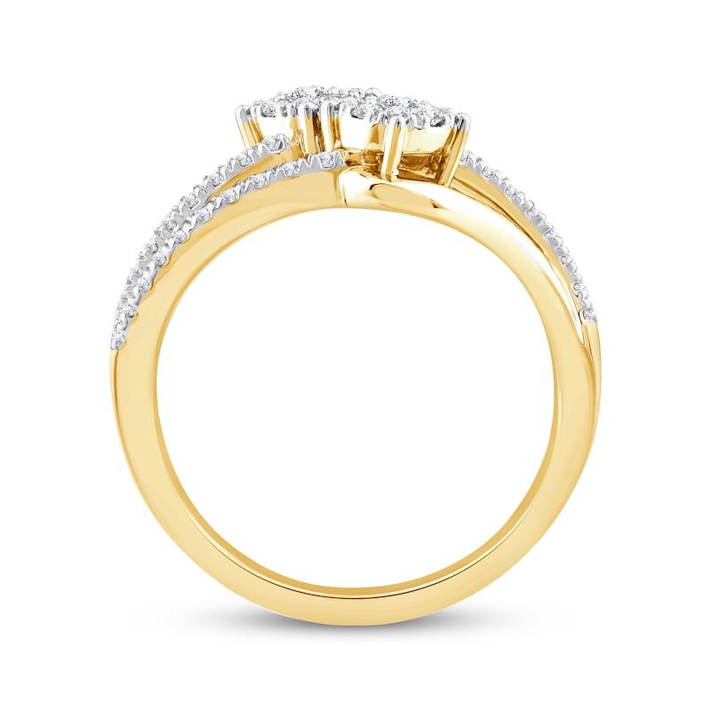 Diamond Bypass Fashion Ring 1/2 ct tw 10K Yellow Gold