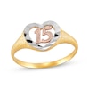 Thumbnail Image 1 of Diamond-Cut Quinceañera Heart Ring 14K Two-Tone Gold