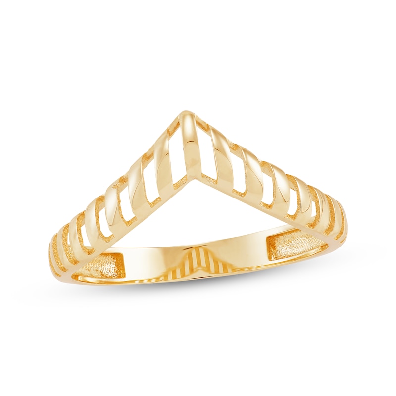 Main Image 1 of Openwork Chevron Ring 14K Yellow Gold