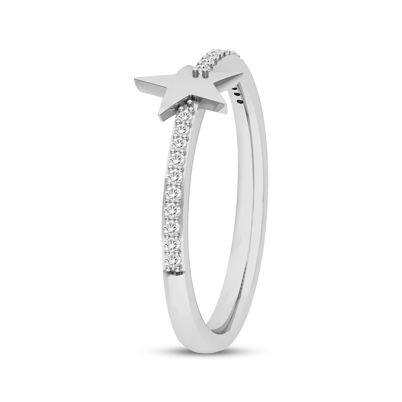 Main Image 2 of Diamond Star Ring 1/10 ct tw 10K White Gold