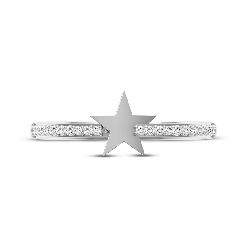 Main Image 3 of Diamond Star Ring 1/10 ct tw 10K White Gold