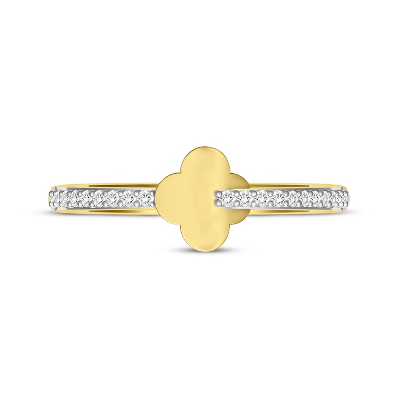 Main Image 3 of Diamond Clover Ring 1/10 ct tw 10K Yellow Gold