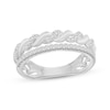 Thumbnail Image 1 of Diamond Stackable Two-Row Twist Ring 1/5 ct tw 10K White Gold