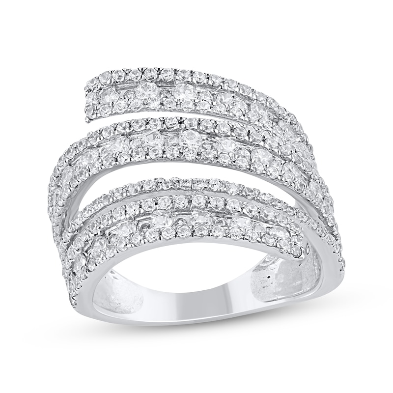 Main Image 1 of Diamond Spiral Multi-Row Fashion Ring 1-1/2 ct tw 10K White Gold