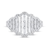 Thumbnail Image 3 of Baguette & Round-Cut Diamond Scalloped Fashion Ring 3/4 ct tw 10K White Gold