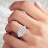 Thumbnail Image 4 of Baguette & Round-Cut Diamond Scalloped Fashion Ring 3/4 ct tw 10K White Gold