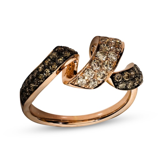 Le Vian Diamond Spiral Ring 7/8 ct tw 14K Strawberry Gold