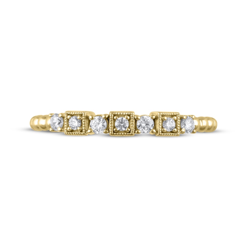 Main Image 3 of Diamond Beaded Stackable Anniversary Ring 1/6 ct tw 14K Yellow Gold