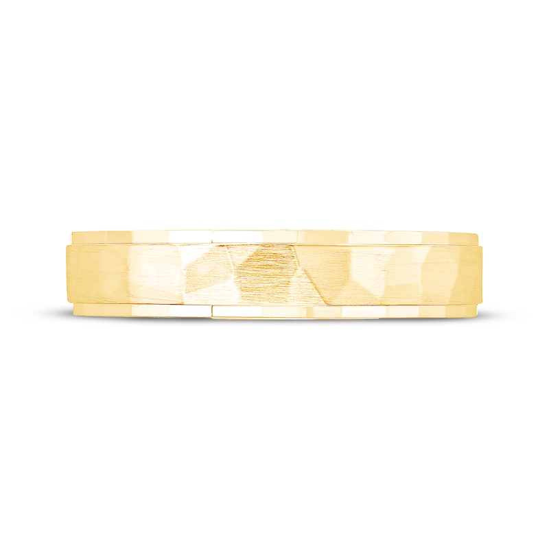 Main Image 3 of Hammered Wedding Band 10K Yellow Gold 4.4mm