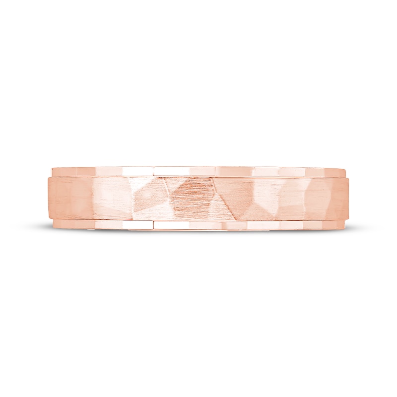 Main Image 3 of Hammered Wedding Band 10K Rose Gold 4.4mm