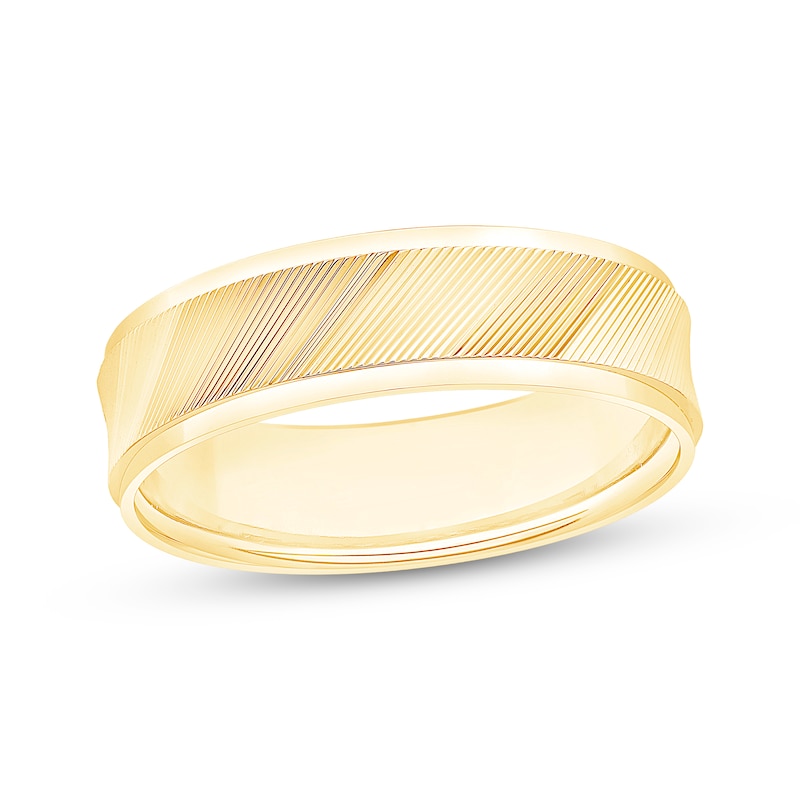 Main Image 1 of Engraved Wedding Band 10K Yellow Gold 6mm