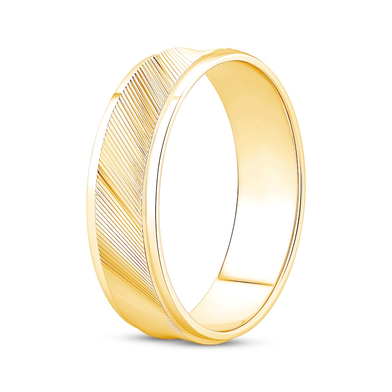 Main Image 2 of Engraved Wedding Band 10K Yellow Gold 6mm