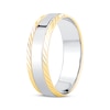 Thumbnail Image 2 of Engraved Edge Wedding Band 10K White Two-Tone 6.1mm